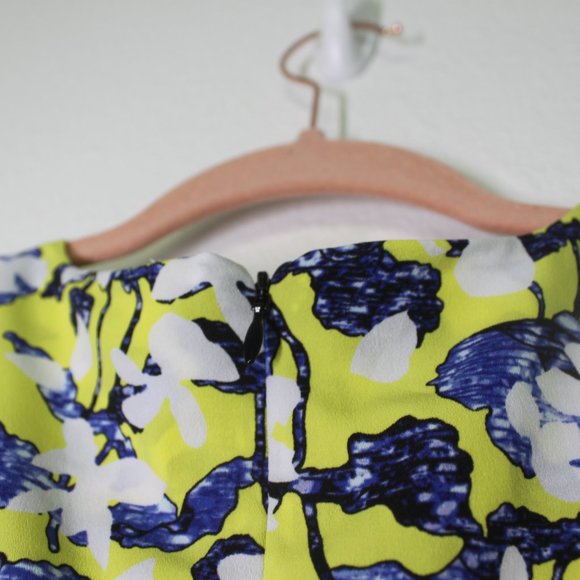 Peter Pilotto Target Dress Striped floral Spring Flounce Hem Shift - Size Medium - Picture 6 of 8